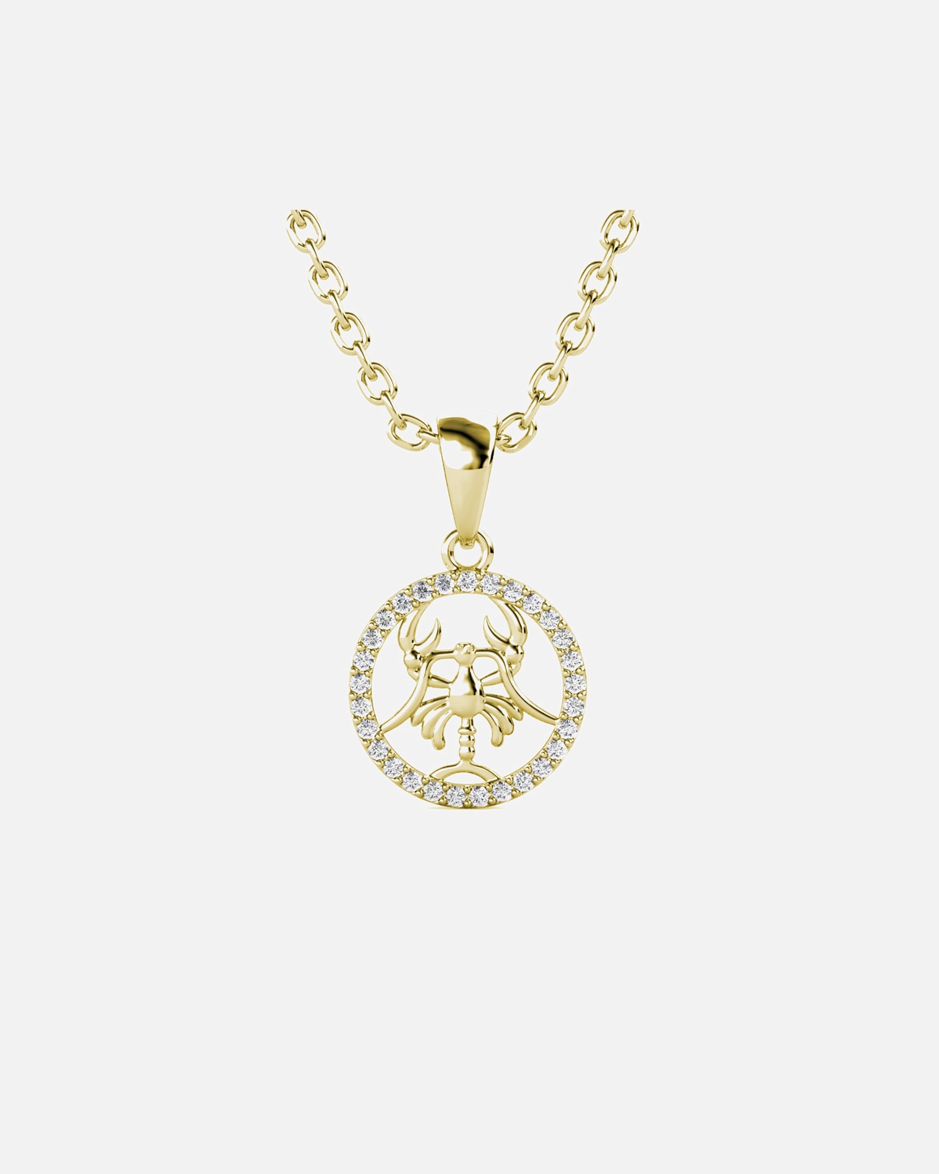 Halskette für Weiblich MYC-Paris Halskette und Anhänger mit Sternzeichen Krebs Krebs Sternzeichen Halsketten - Gold und Kristall