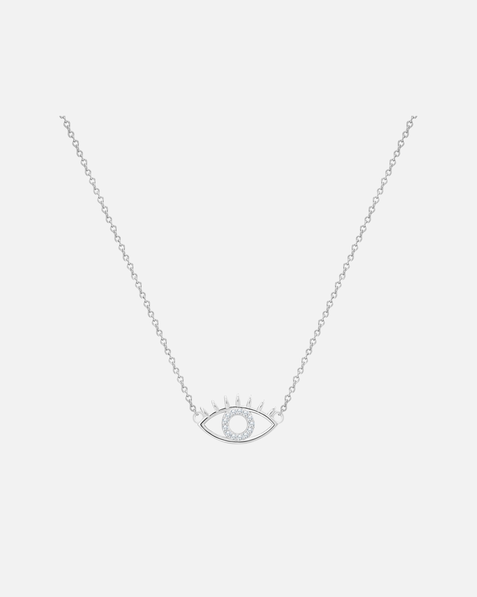 Halskette für Weiblich Glanzstücke München Halskette Allsehendes Auge aus Sterling Silber in Silber mit Zirkonia 40,0 cm Basiskette + 5,0 cm Verlängerung