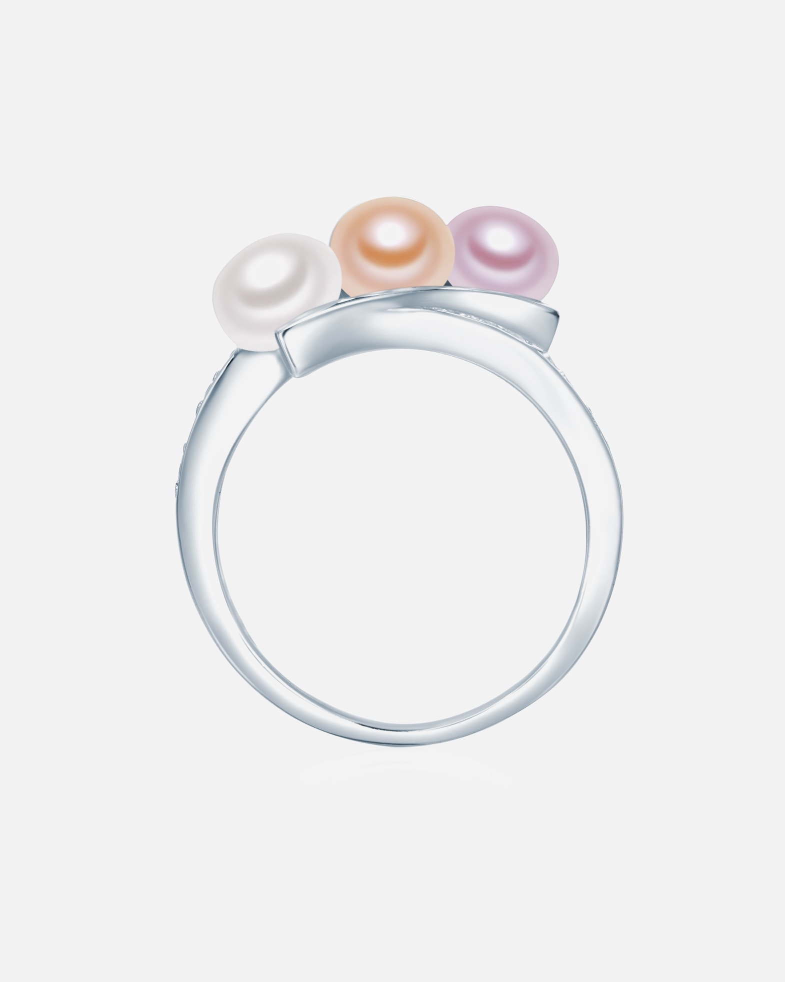 Bague for FemmeValero PearlsBague avec perle Argent sterling Oxyde de zirconium (CZ) Perle de culture d'eau douce en Argent54