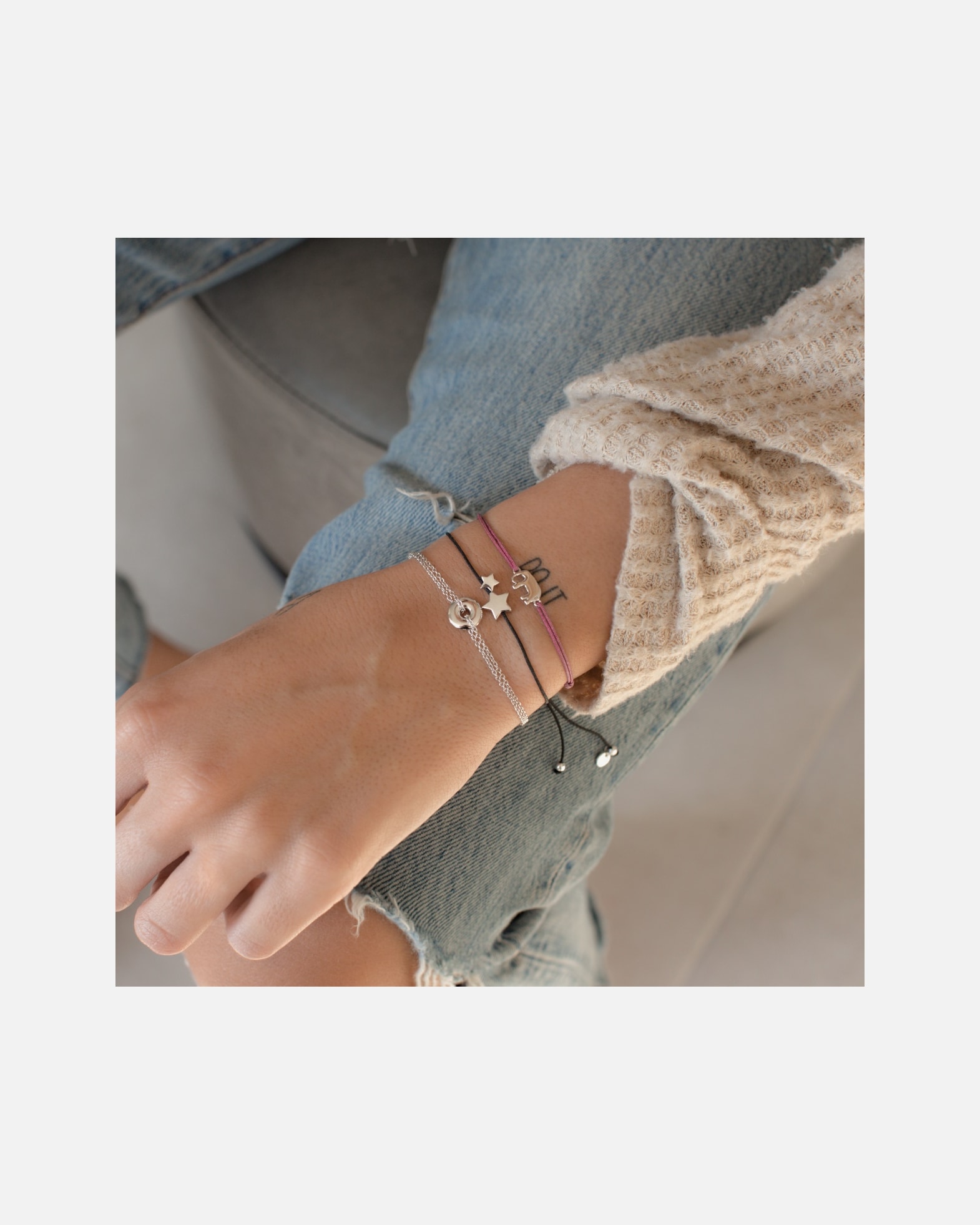 Bracelet for FemmeGlanzstücke MünchenBracelet en tissu Étoilé Argent sterling en Argent15,0 - 22,0 cm, flexibel einstellbar