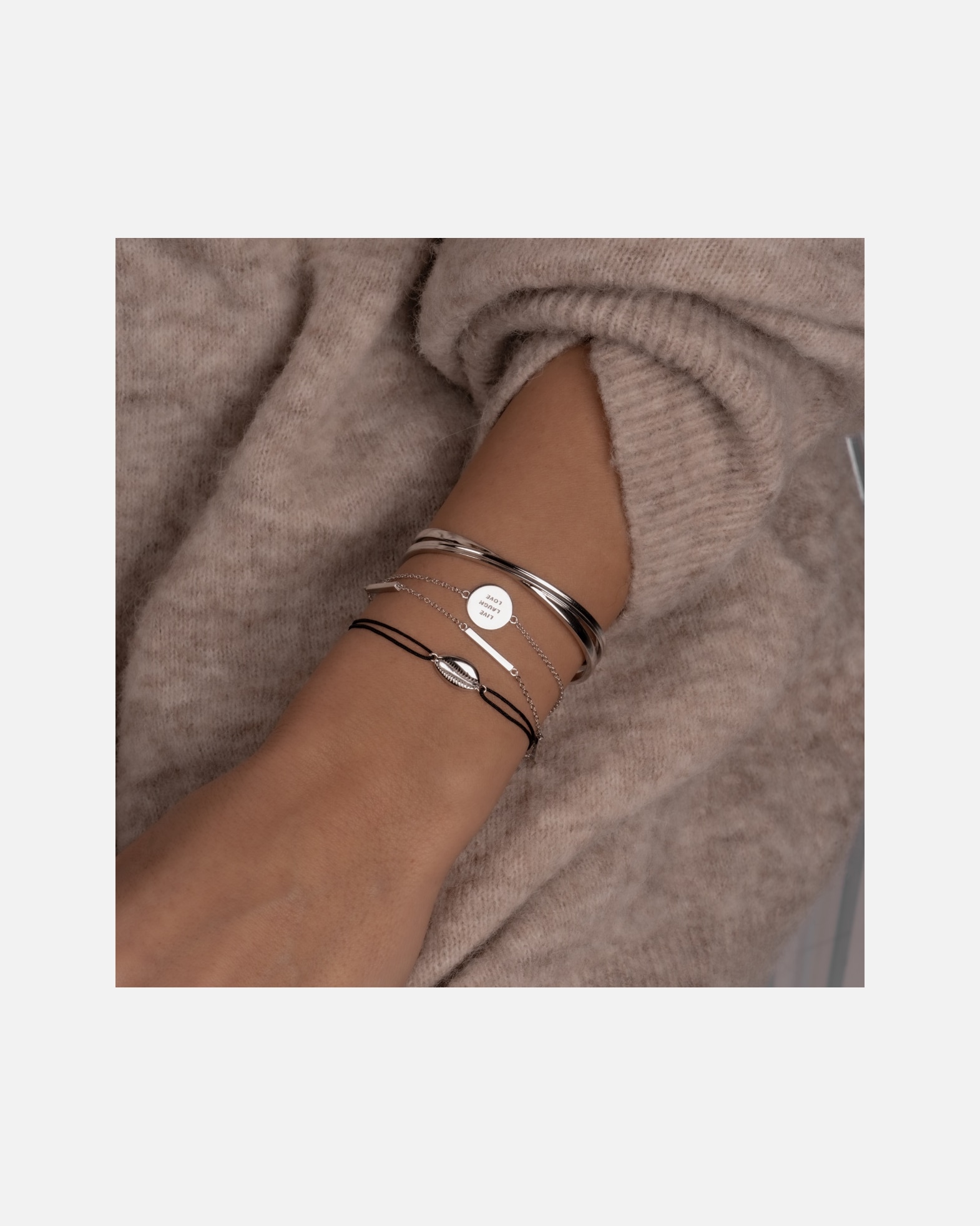 Bracelet for FemmeGlanzstücke MünchenBracelet en tissu Coquillage Argent sterling en Argent15,0 - 22,0 cm, flexibel einstellbar