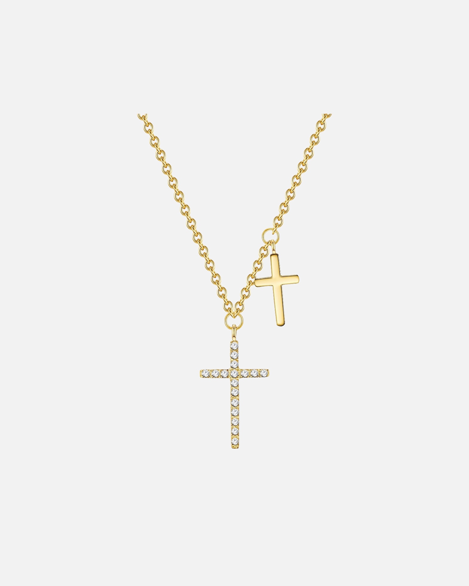 Collier for FemmeEASTSIDECollier en acier inoxydé Croix Acier inoxydable Oxyde de zirconium (CZ) en Or jaune52,0 cm