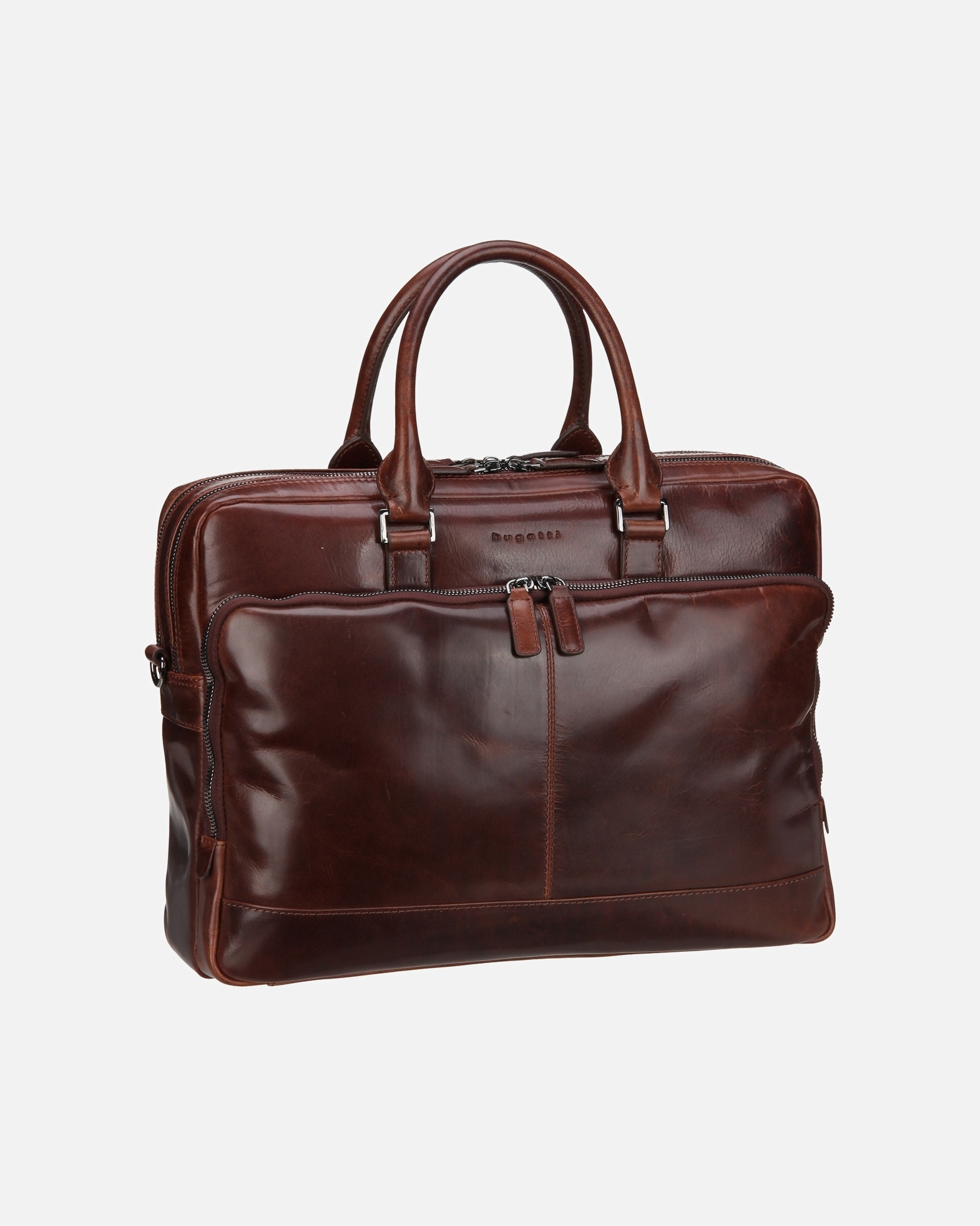 Laptoptasche für Männlich Bugatti Romano Aktentasche Leder 40 cm Laptopfach braun