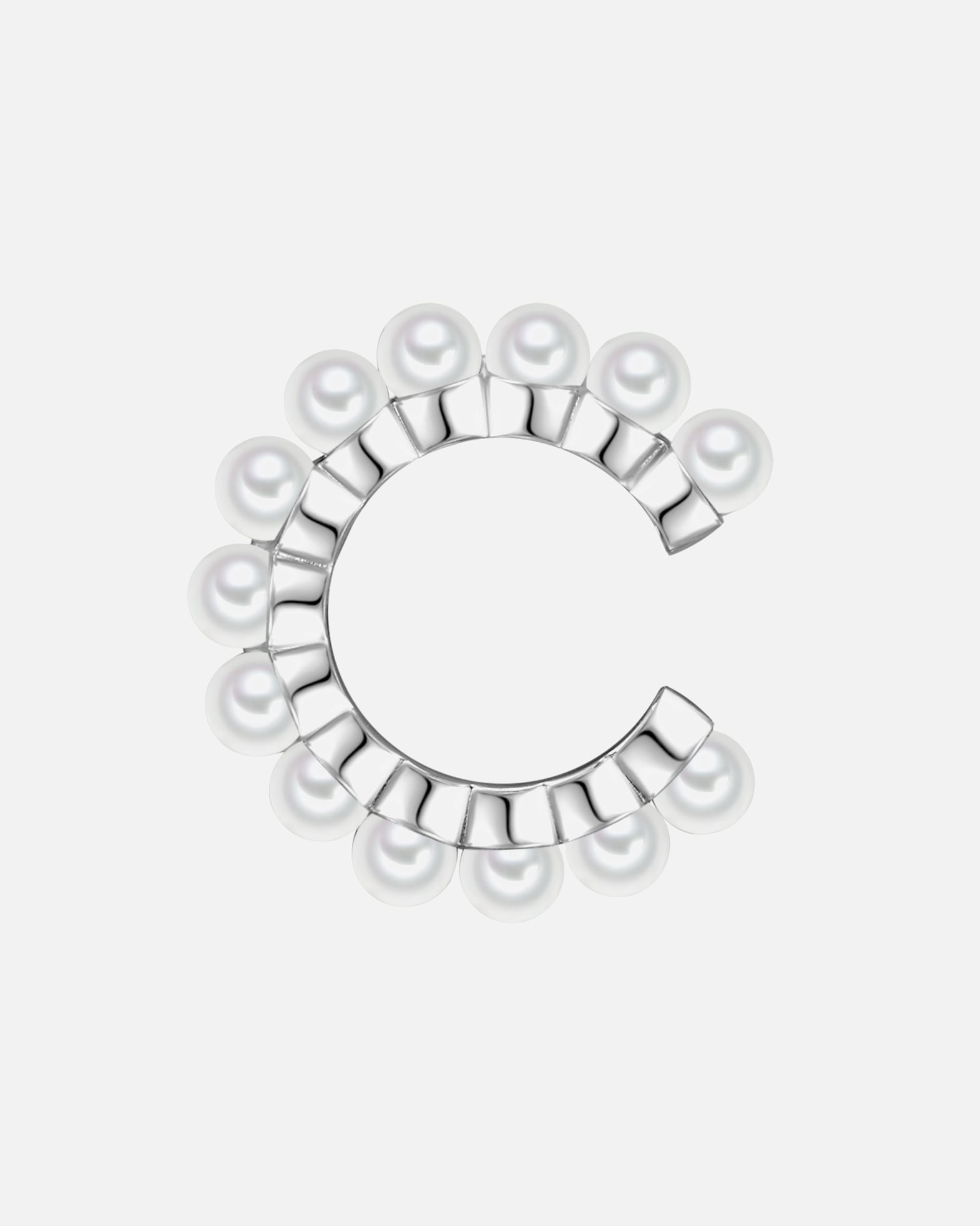 Boucles d'oreilles Ear Cuff for FemmeGlanzstücke MünchenManchette d'oreille en argent Argent sterling Perles organiques en Argent19,7 mm