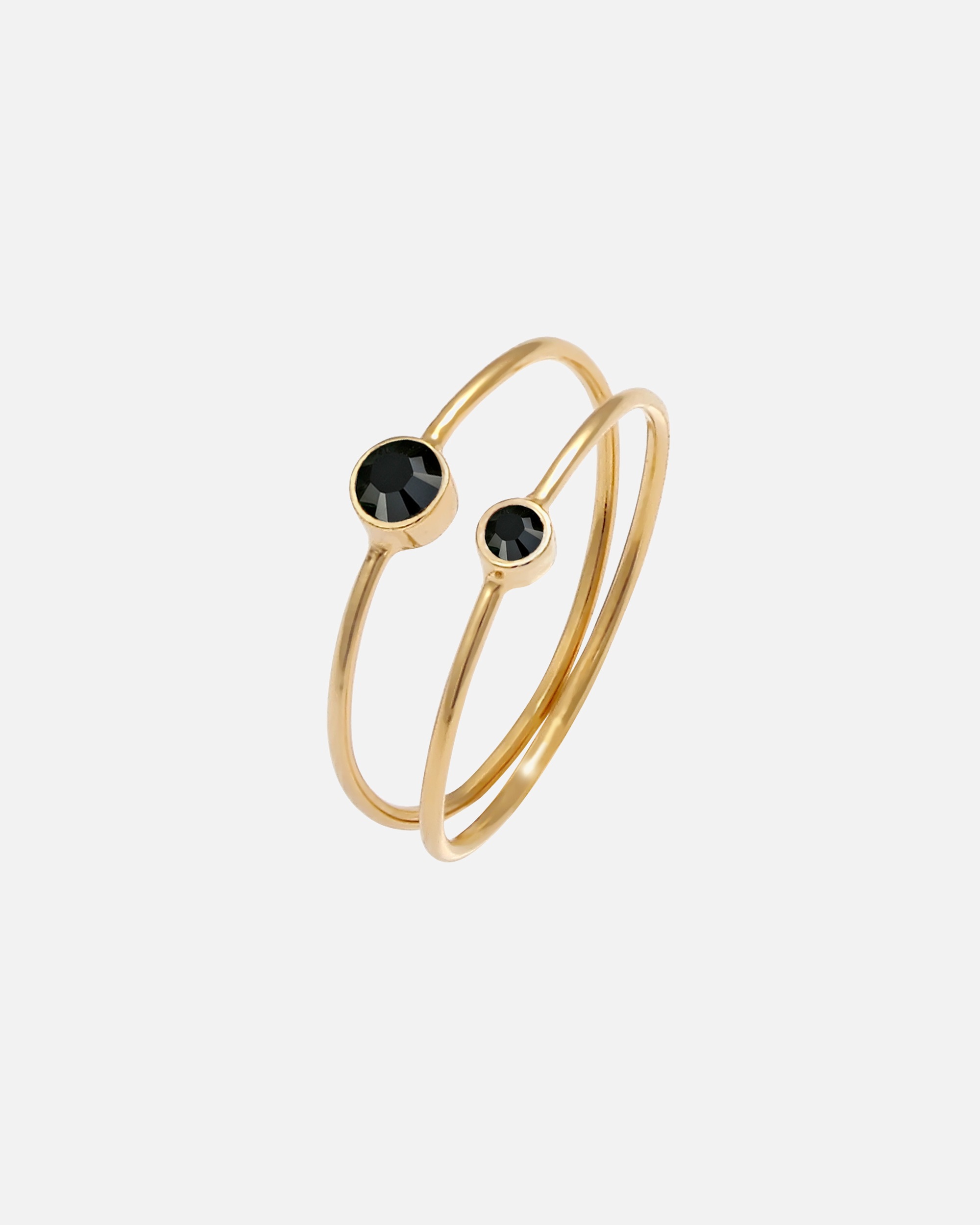 Bague for FemmeElliFemmes Set Filigrane avec Cristaux Noir en Argent Sterling 92556