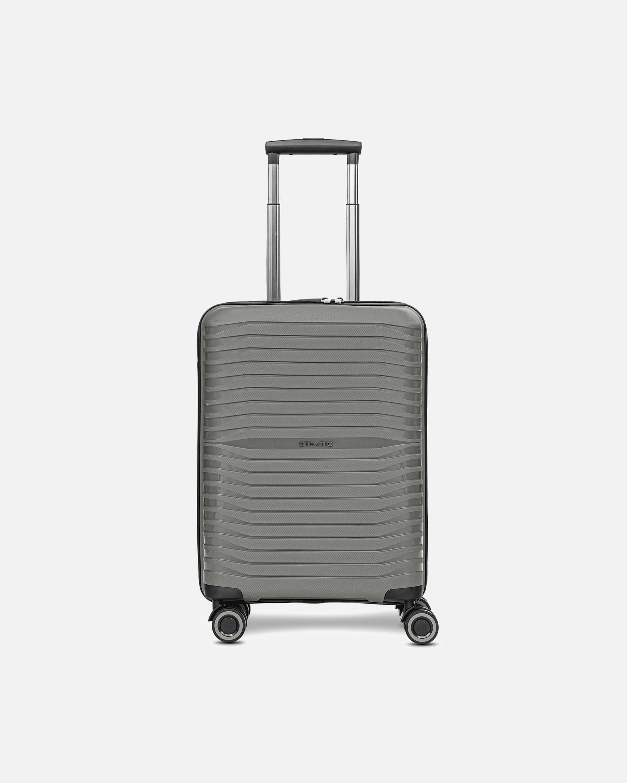 Handgepäckkoffer für Männlich Stratic Shine 4 Rollen Kabinentrolley 55 cm grey
