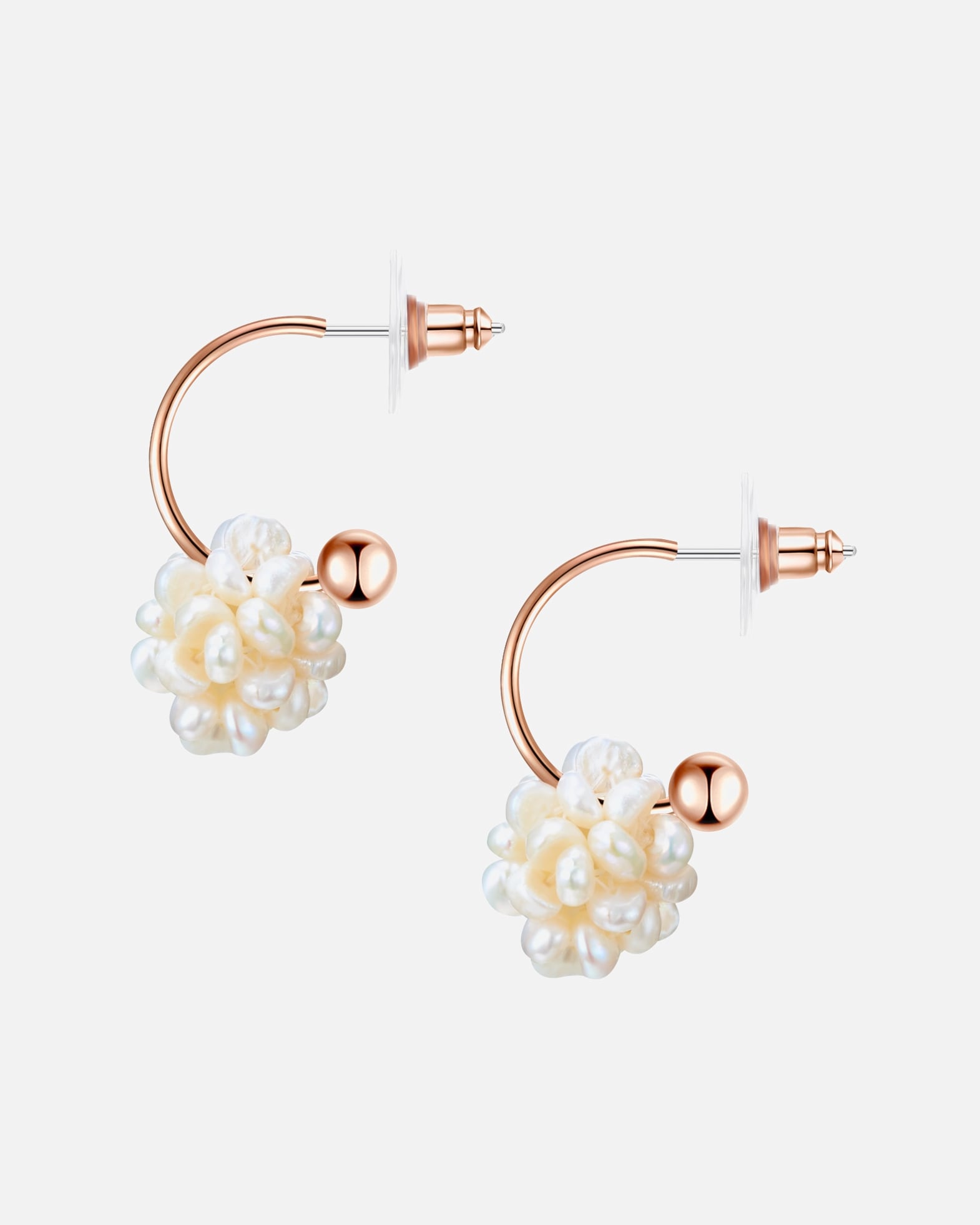 Créoles for FemmeLulu & JaneBoucles d´oreilles Laiton Perle de culture d'eau douce en Or jaune20,2 mm