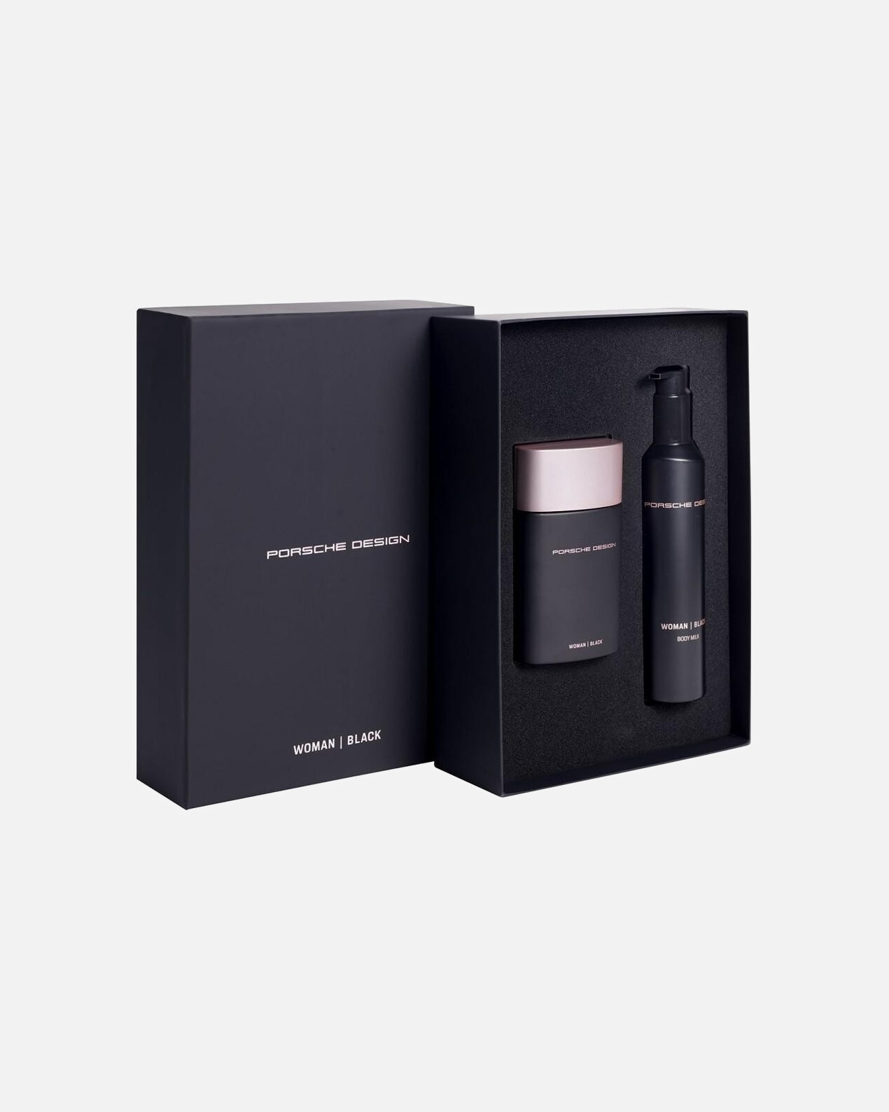 Coffret soin corps for FemmePorsche DesignWomanWoman BlackEau de Parfum Spray 100 ml + Body Lotion 200 ml