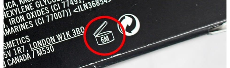 The product package has a '6M' symbol, indicating it should be used within six months after opening.