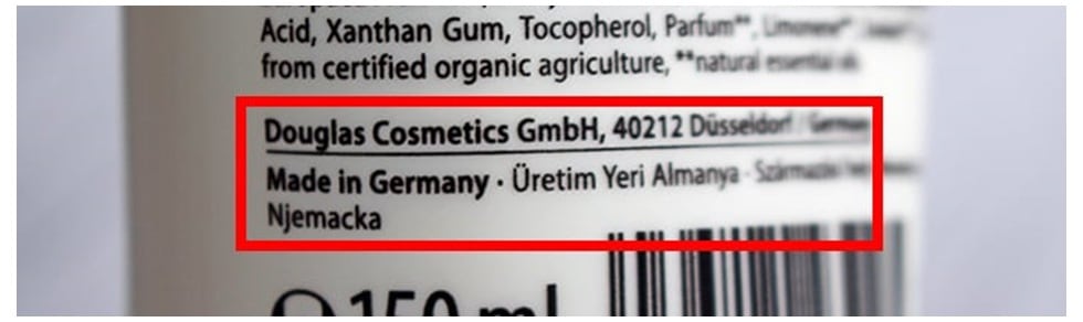 Douglas Cosmetics GmbH, ansässig in 40212 Düsseldorf, Deutschland, stellt seine Produkte in Deutschland her.