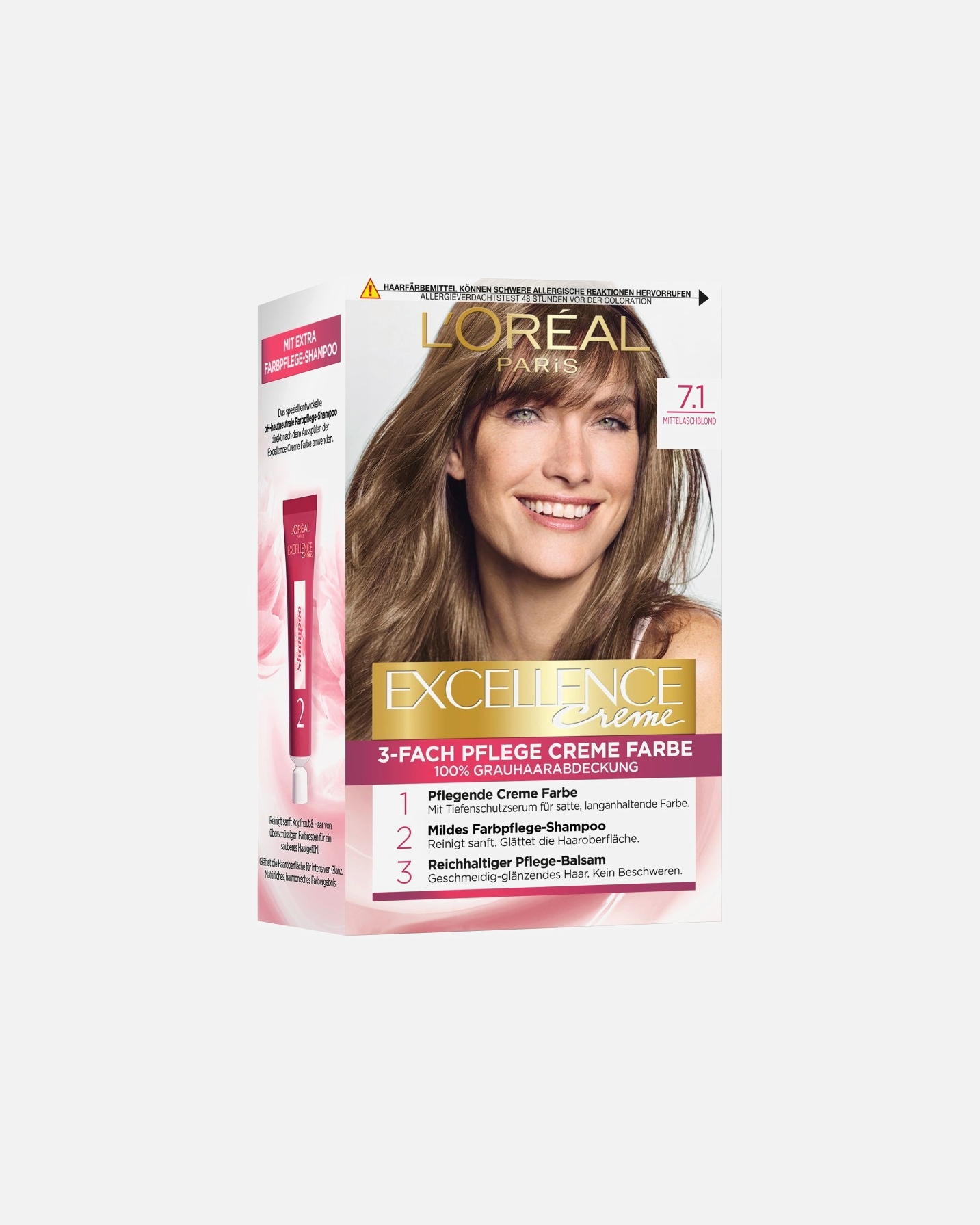 Haarfarbe für Weiblich L’Oréal Paris Excellence Crème Nr. 7.1 - Mittelaschblond