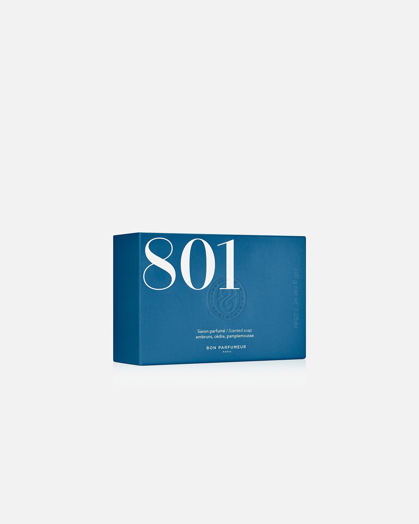 Handseife für Unisex Bon Parfumeur Aquatic Nr. 801 Gischt Zeder Grapefruit 200 Gramm