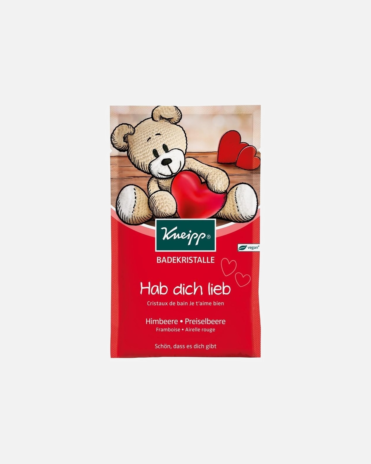 Badezusatz für Weiblich Kneipp Badekristalle Hab dich lieb - Himbeere & Preiselbeere 60 Gramm