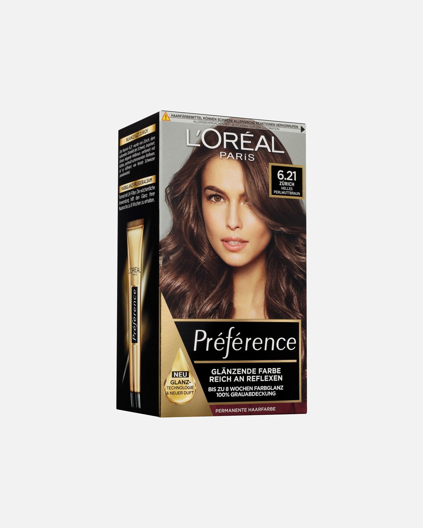 Haarfarbe für Unisex L’Oréal Paris Preference 6.21 - HELLES PERLMUTTBRAUN