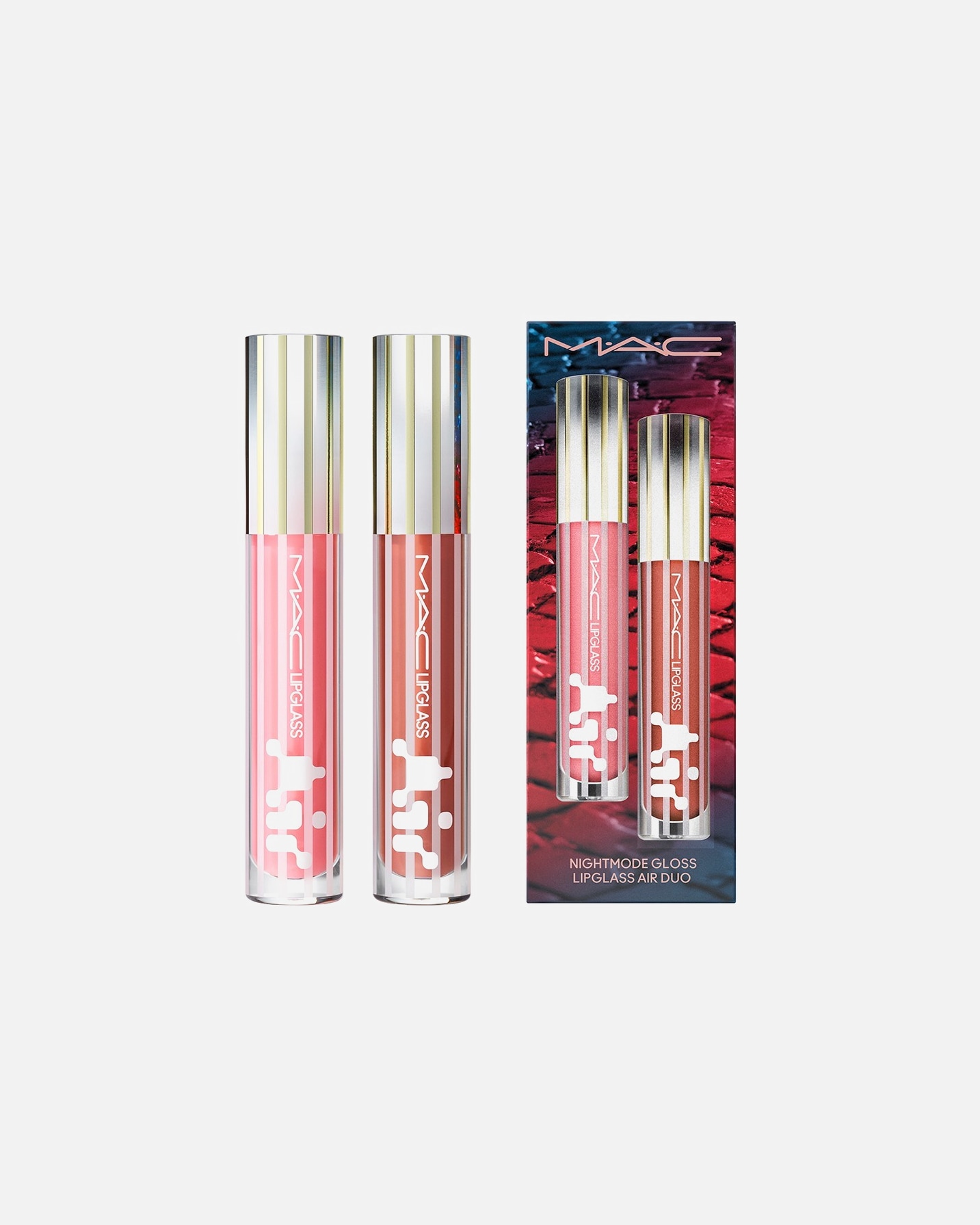 Lippen Make-up Set für Unisex MAC NOCTURNA Nightmode Gloss Lipglass Air Duo 1 Stück