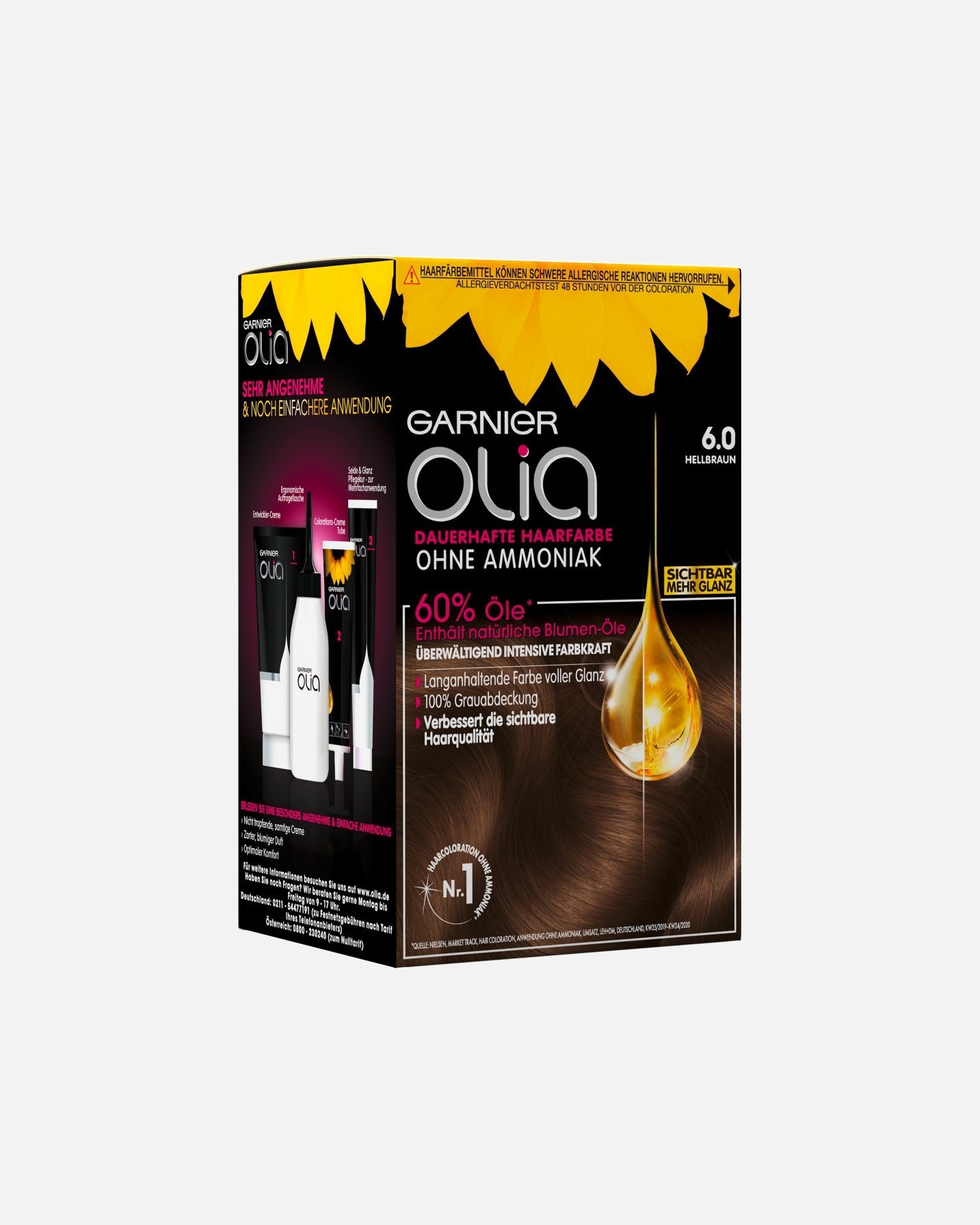 Coloration cheveux for UnisexeGarnierOliaColoration intensive6.0 - Hellbraun